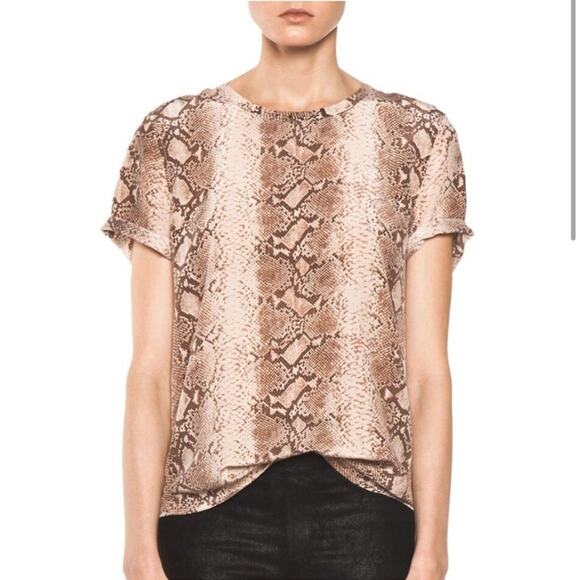 NWT Equipment 100% silk Python Riley Tee in Nude xsmall - Picture 1 of 16